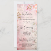 Roze Bloemen Romantisch Trouwprogramma (Voorkant)