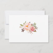 Roze Bloemen Romantische boho chique insert kaart (Achterkant)