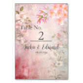 Roze Bloemen Romantische bruiloft Kaart (Achterkant)