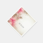 Roze bloemen Romantische bruiloft Servet (Hoek)