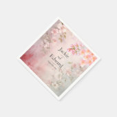 Roze Bloemen Romantische bruiloft Servet (Hoek)