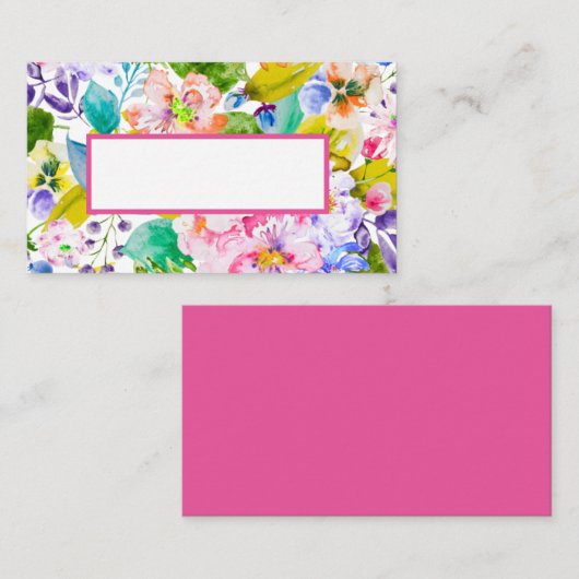 Roze Bloemen Romantische Trouwplaats Kaart Plaatskaartje (Voorkant / Achterkant)