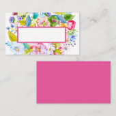 Roze Bloemen Romantische Trouwplaats Kaart Plaatskaartje (Voorkant / Achterkant)