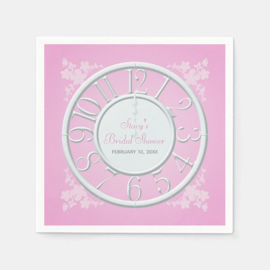 Roze Bloemen Rond de Klok Douche Servet (Voorkant)