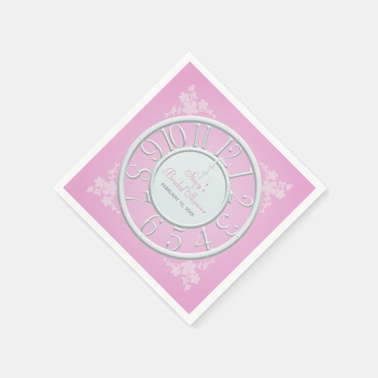 Roze Bloemen Rond de Klok Douche Servet (Hoek)