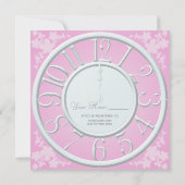 Roze Bloemen Rond de Klok Vrijgezellenfeest Uitnod Kaart (Achterkant)