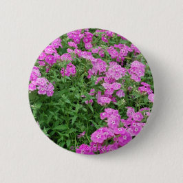 roze bloemen ronde button 5,7 cm