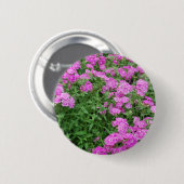  roze bloemen ronde button 5,7 cm (Voorkant /achterkant)