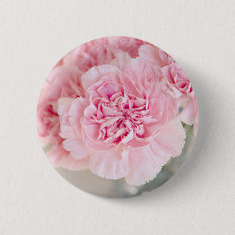 Roze bloemen ronde button 5,7 cm