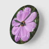 roze bloemen ronde klok (Hoek)