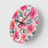 Roze bloemen ronde klok (Hoek)