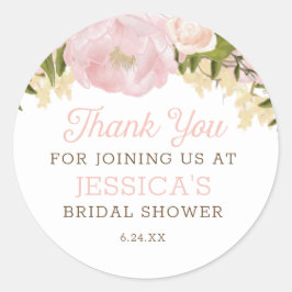 Roze Bloemen Ronde Sticker