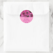 Roze bloemen ronde sticker (Tas)