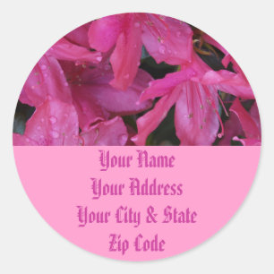 Roze bloemen ronde sticker
