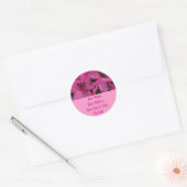Roze bloemen ronde sticker (Envelop)