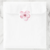 Roze bloemen ronde sticker (Tas)