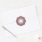 Roze bloemen ronde sticker (Envelop)