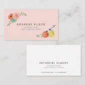 Roze Bloemen Roos & Appels Docent Visitekaartje (Voorkant / Achterkant)