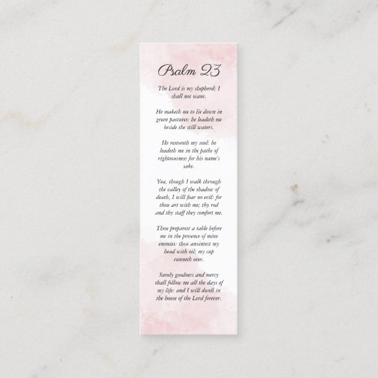 Roze Bloemen Roos Foto Waterverf Bladwijzer Mini Visitekaartje (Achterkant)