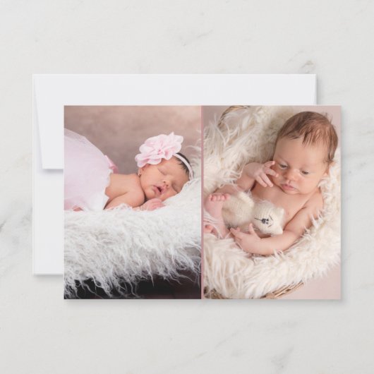 Roze bloemen Roos Gold Fotoaankondiging Aankondiging (Achterkant)