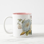 Roze Bloemen Roos Mok (Links)