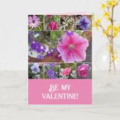 Roze bloemen Roos Petunia Mijn Valentijn Kaart (Gele Bloem)