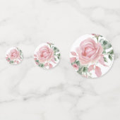 Roze Bloemen Roos Verjaardagsfeest Confetti (Voorkanten)