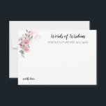Roze Bloemen Roos Waterverf Vrijgezellenfeest Advi Notitiekaartje<br><div class="desc">Speciale Elegant roze Roos Waterverf briefkaart</div>