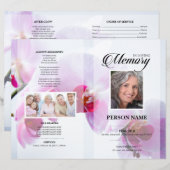 Roze Bloemen Rouw Template (Voorkant / Achterkant)