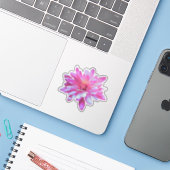 Roze bloemen roze bloem Roze Daisy roze zonnebloem Sticker (Laptop met iPhone)