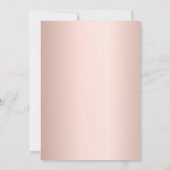 Roze bloemen roze gouden geometrische bruiloft kaart (Achterkant)