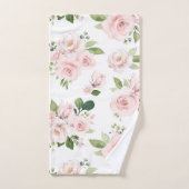 Roze bloemen, roze rozen, Waterverf bloemen Bad Handdoek (Handdoek)