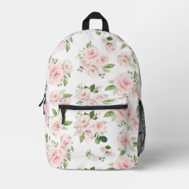 Roze bloemen, roze rozen, Waterverf bloemen Bedrukte Rugzak
