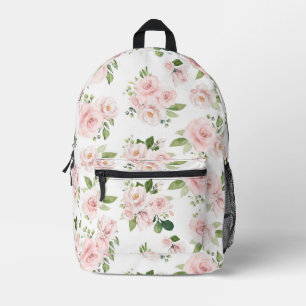 Roze bloemen, roze rozen, Waterverf bloemen Bedrukte Rugzak