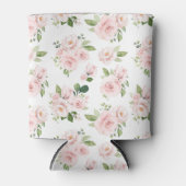 Roze bloemen, roze rozen, Waterverf bloemen Blikjeskoeler (Voorkant)