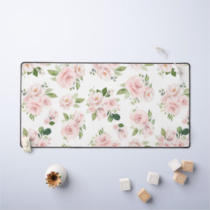 Roze bloemen, roze rozen, Waterverf bloemen Bureaumat