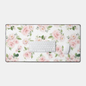 Roze bloemen, roze rozen, Waterverf bloemen Bureaumat (Keyboard & Muis)