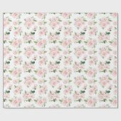 Roze bloemen, roze rozen, Waterverf bloemen Cadeaupapier (Vlak)