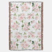 Roze bloemen, roze rozen, Waterverf bloemen Deken (Voorkant Verticaal)