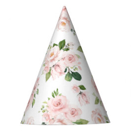 Roze bloemen, roze rozen, Waterverf bloemen Feesthoedjes