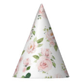 Roze bloemen, roze rozen, Waterverf bloemen Feesthoedjes (Links)