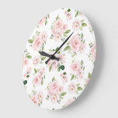 Roze bloemen, roze rozen, Waterverf bloemen Grote Klok (Hoek)