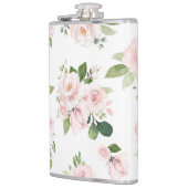 Roze bloemen, roze rozen, Waterverf bloemen Heupfles (Links)