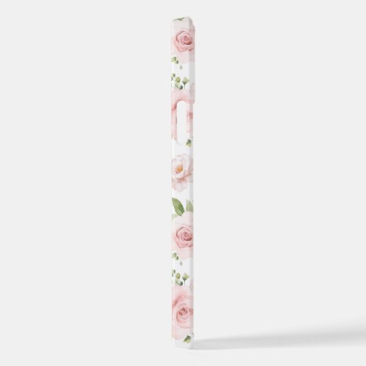 Roze bloemen, roze rozen, Waterverf bloemen iPhone Hoesje (Rechterkant)