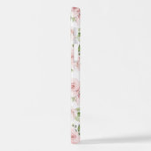 Roze bloemen, roze rozen, Waterverf bloemen iPhone Hoesje (Linkerkant)