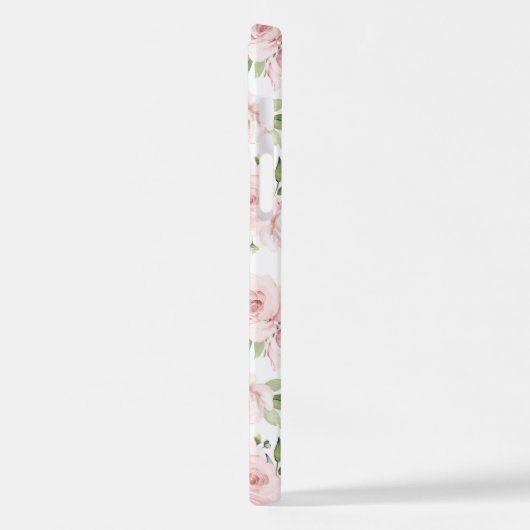 Roze bloemen, roze rozen, Waterverf bloemen iPhone Hoesje (Linkerkant)