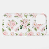 Roze bloemen, roze rozen, Waterverf bloemen iPhone Hoesje (Achterkant horizontaal)