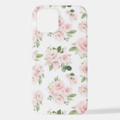 Roze bloemen, roze rozen, Waterverf bloemen iPhone Hoesje (Achterkant)