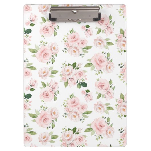 Roze bloemen, roze rozen, Waterverf bloemen Klembord (Voorkant)