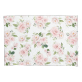 Roze bloemen, roze rozen, Waterverf bloemen Kussensloop (Voorkant)